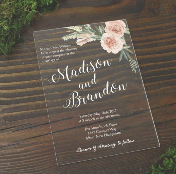 Acrylic Invitation Card