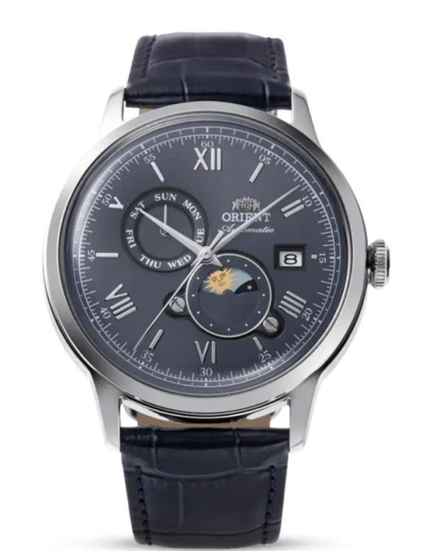 Orient Bambino Sun & Moon Navy Blue Dial